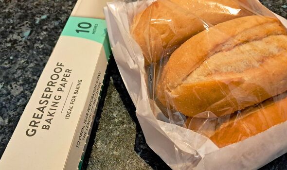 Picture of bread next to baking paper