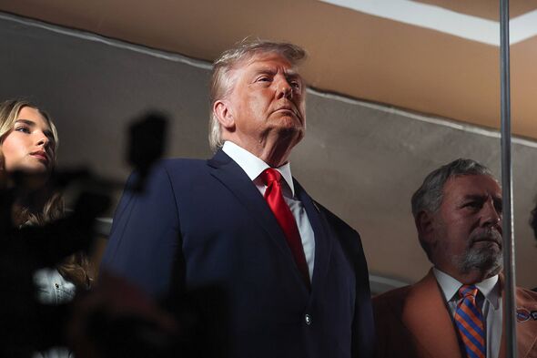 NEW YORK, NEW YORK - JUNE 08: U.S. President Donald Trump watches the start of Game 3 of the NBA Finals between New York Knicks
