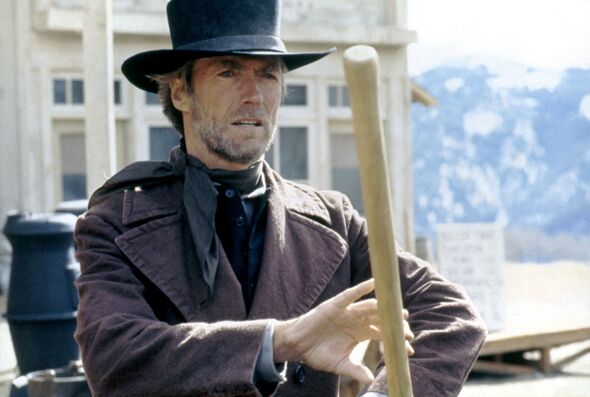 On the set of 'Pale Rider'
