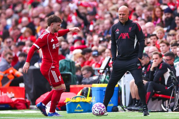LIVERPOOL, ENGLAND - AUGUST 4: Arne Slot manager / head coach of Liverpool during the pre-season friendly match between Liverpoo