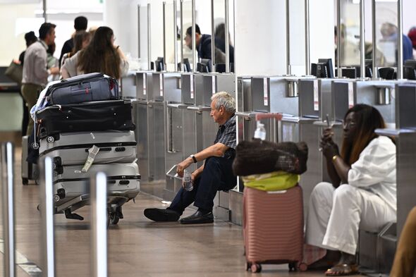 Stranded passengers at Brussels Airport in Zaventem