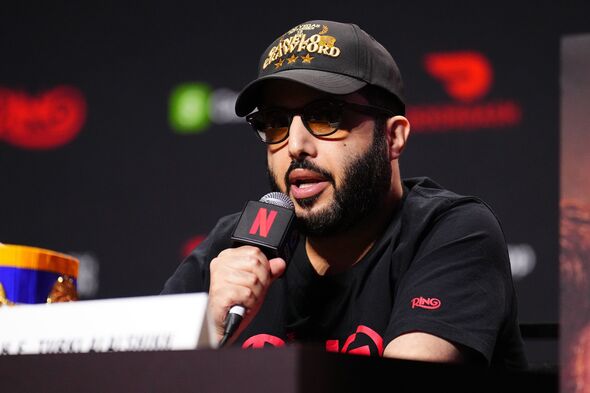 Turki Alalshikh speaking at a press conference